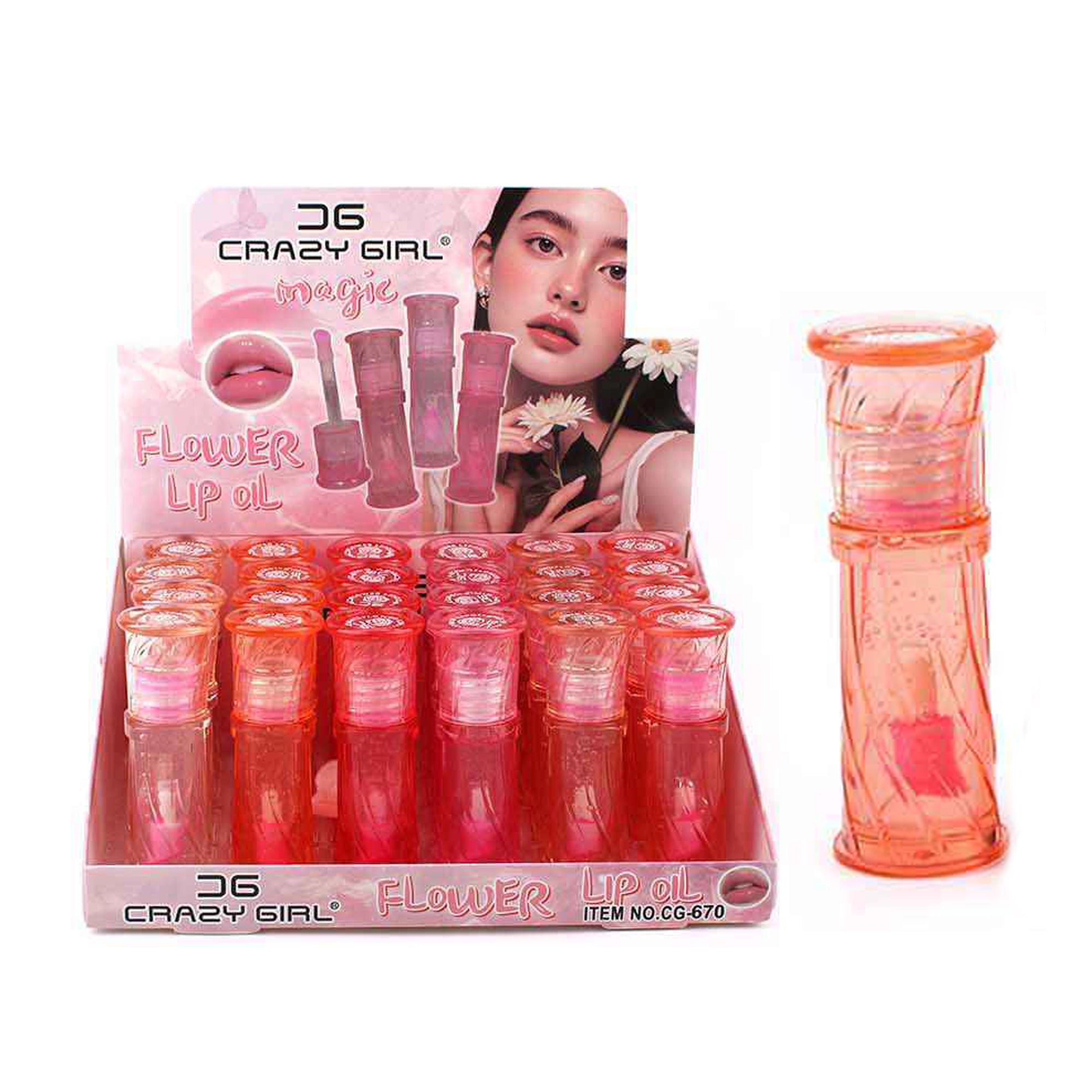 Magic Flower Lip Oil - Hydrating High-Shine Gloss (24pc Display) ANV-0975