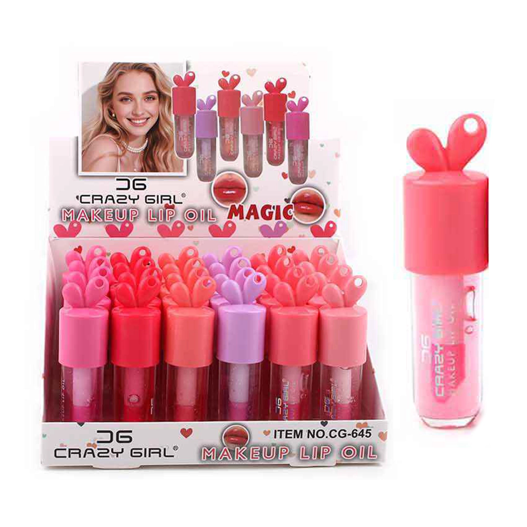 Magical Glow: Rabbit-Top Color-Changing Lip Oil Set 24pc (ANV-0980)