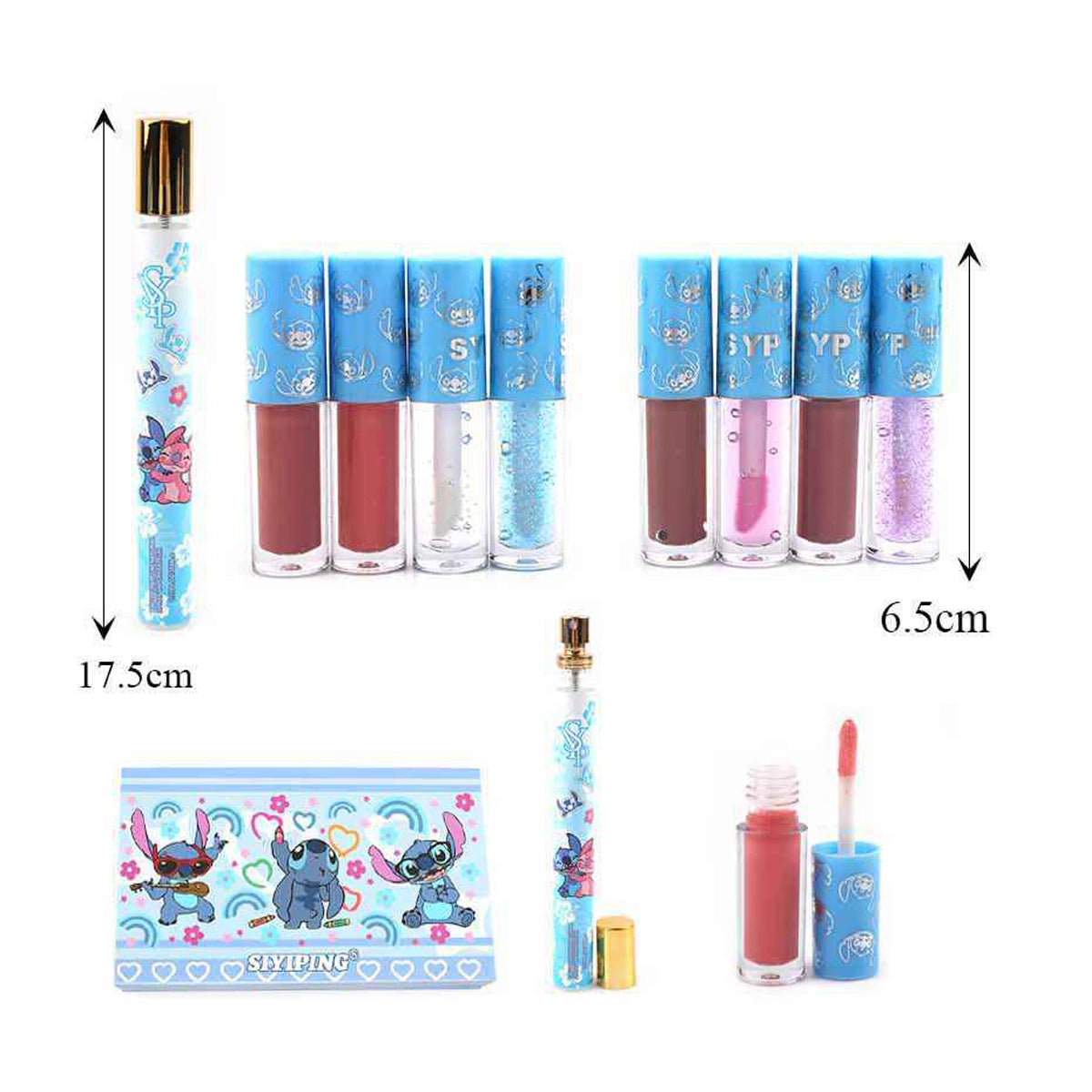 Blue Alien Galaxy 9-Piece Beauty & Fragrance Gift Set – Travel Perfume & Multi-Finish Lip Gloss Collection (ANV-1004)