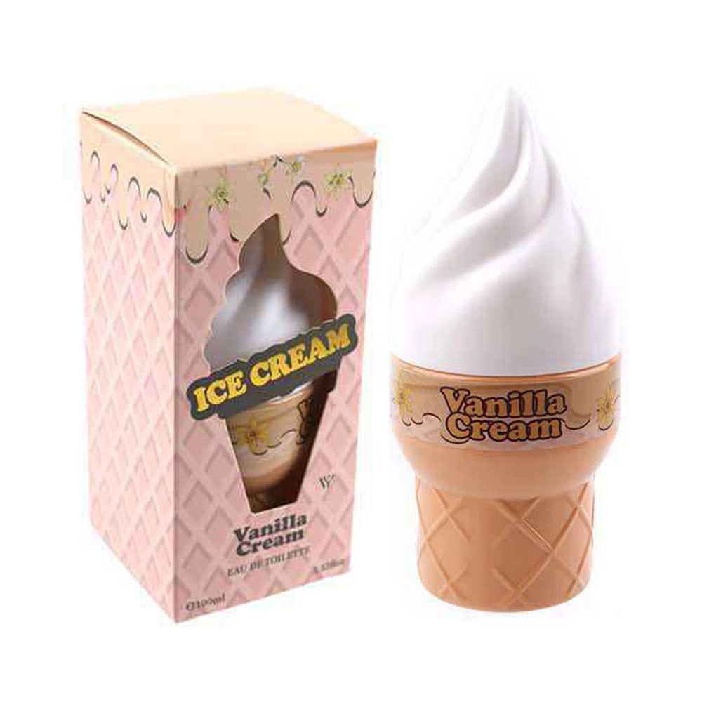 Vanilla Cream Ice Cream Cone Perfume for Women & Teens, 100ml Eau De Toilette – Sweet Gourmand Fragrance in Novelty Bottle (ANV-1053)