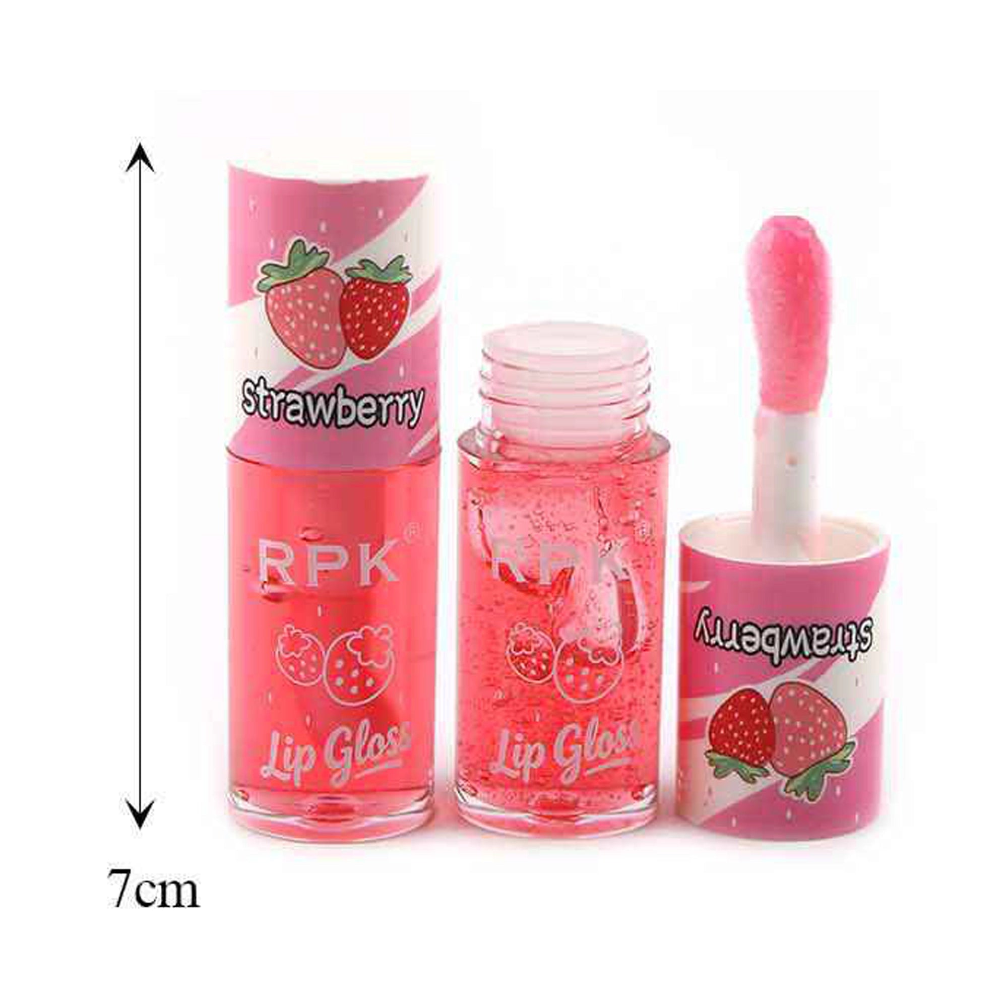 Strawberry Lip Gloss Bulk Box – Long Lasting Moisturizing Clear Pink Lip Gloss (24-Pack) (ANV-1093)