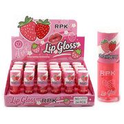 Strawberry Lip Gloss Bulk Box – Long Lasting Moisturizing Clear Pink Lip Gloss (24-Pack) (ANV-1093)