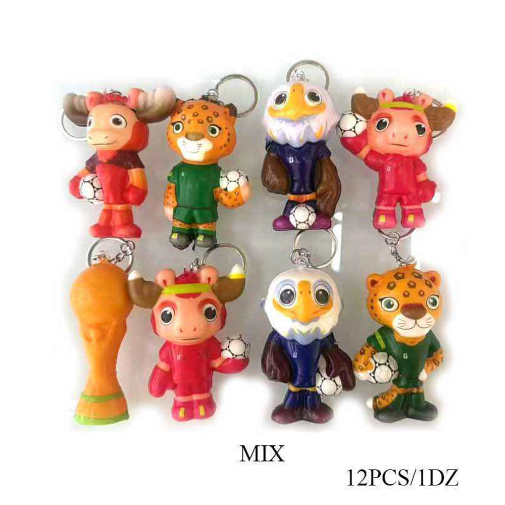 Soccer Mascot Keychains (12-Pack) – 8cm 3D Cartoon World Football Tournament Character Keyrings (ANV-1275)