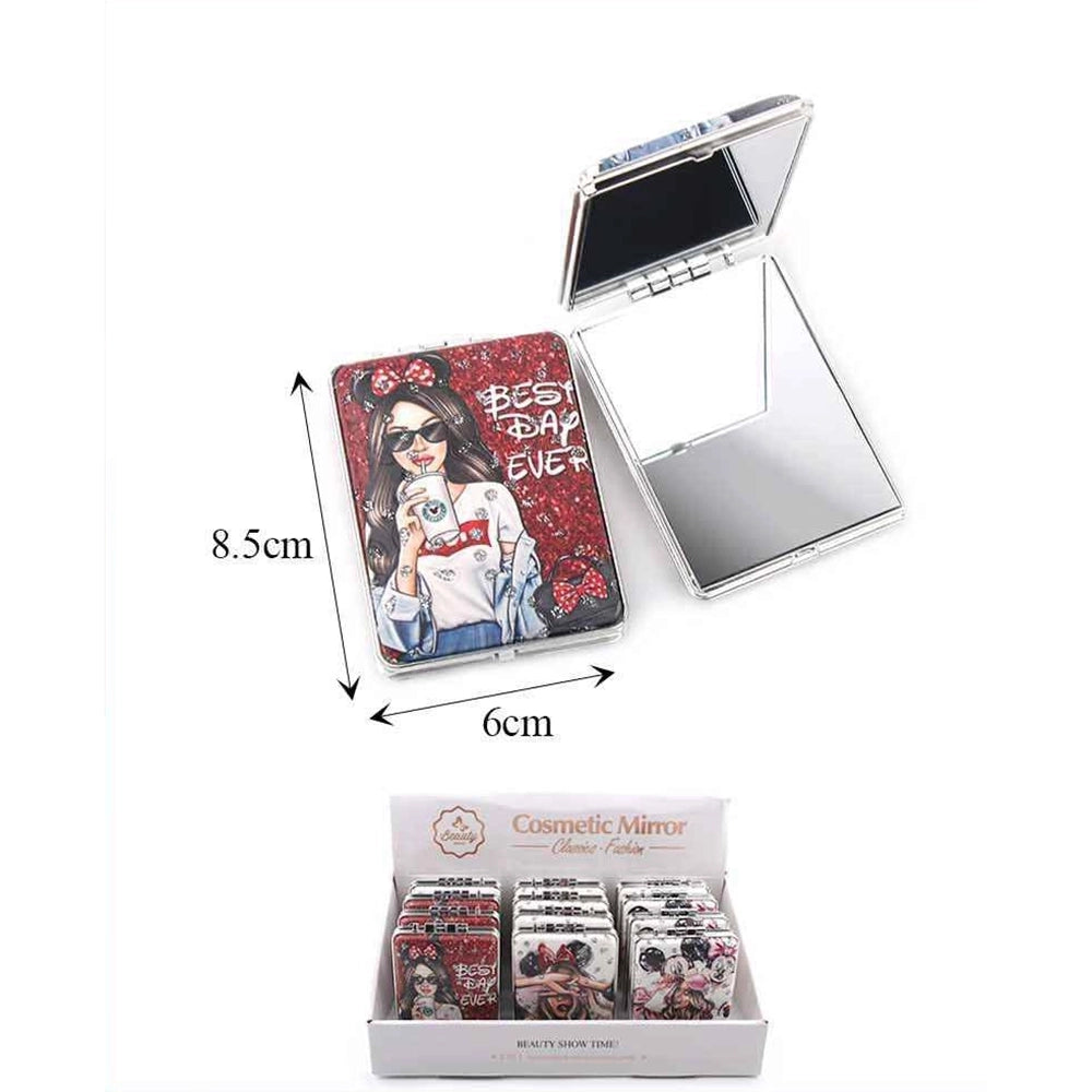 Portable Compact Cosmetic Mirror – Fashionable Travel Mirror 12pcs (ANV-1288)