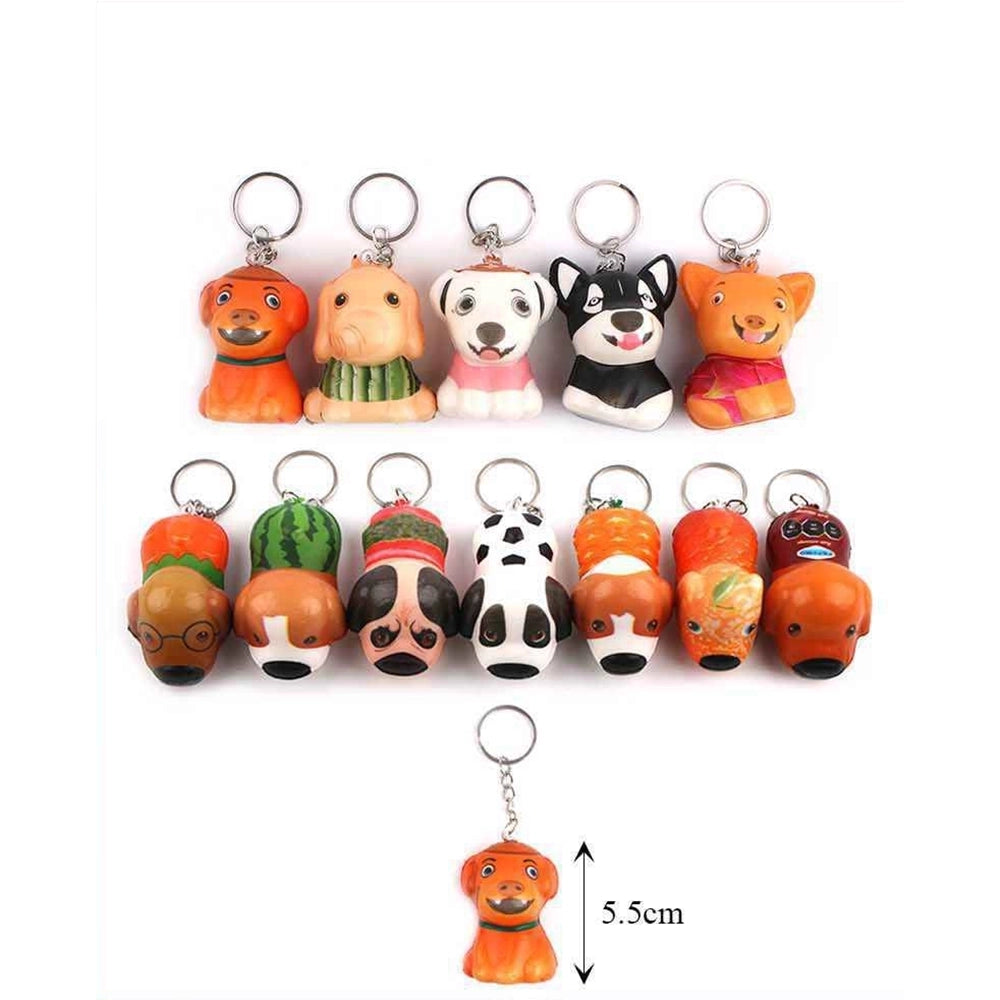 Cute Animal Dog Squishy Keychains – Assorted Cartoon Puppy Party Favors 12pcs (ANV-1340)