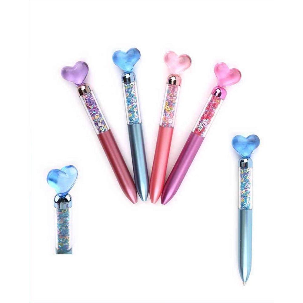 Romantic Heart-Topped Glitter Pens - 48pc Display Set (ANV-1380)