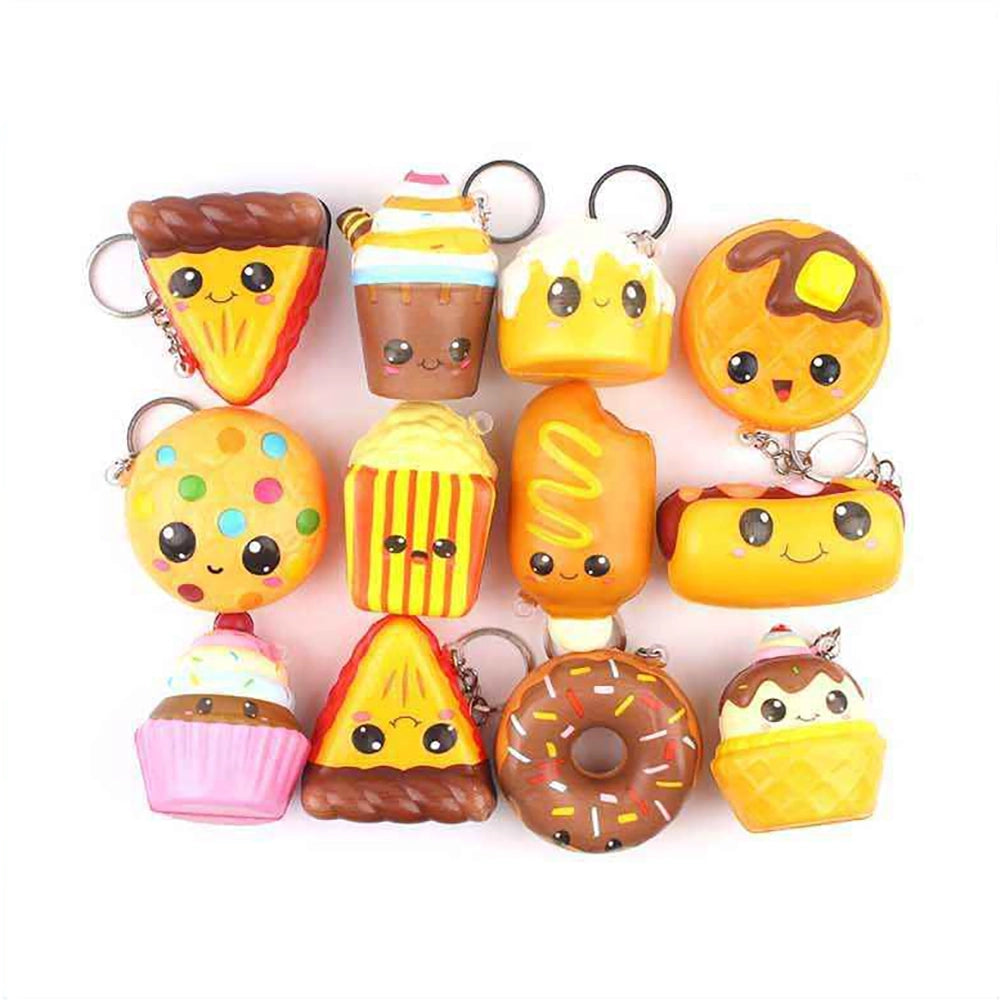 Cute Kawaii Food Squishy Keychain – Mini Slow-Rising Stress Relief Toy & Bag Charm (6cm) (ANV-1583)