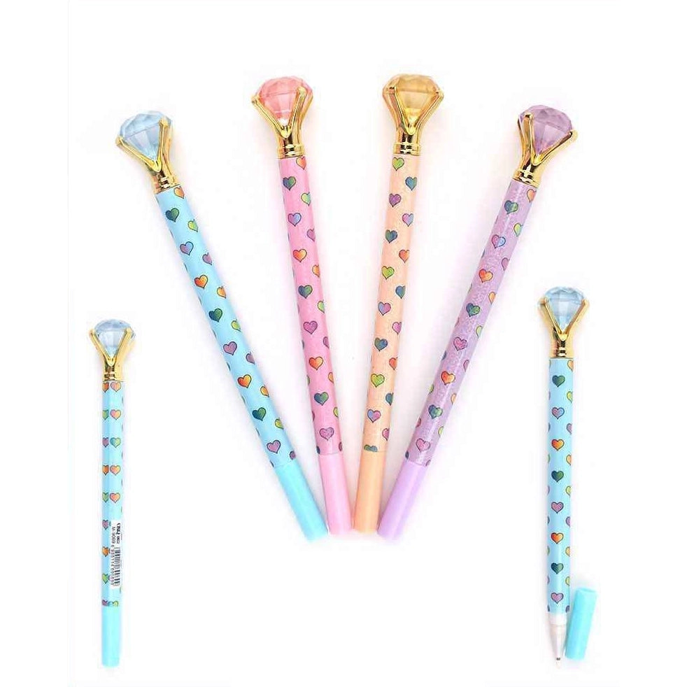 48-Piece Love Diamond Neutral Gel Pen Set – 0.5mm Fine Point Cute Heart School & Office Stationery (Blue Ink) (ANV-1639)