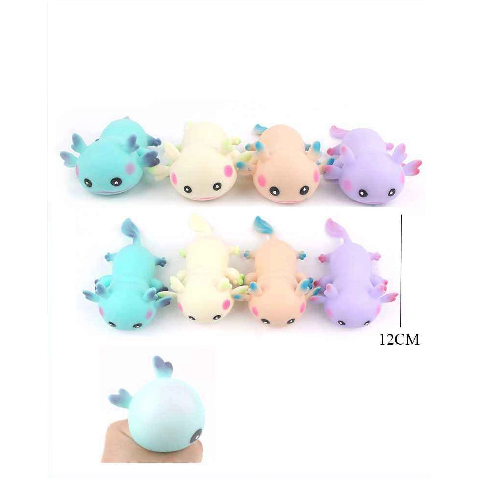 12pc Cute Axolotl Squishy Stress Relief Toys – 12cm Stretchable Fidget Squeeze Toys Bulk Set (ANV-1703)