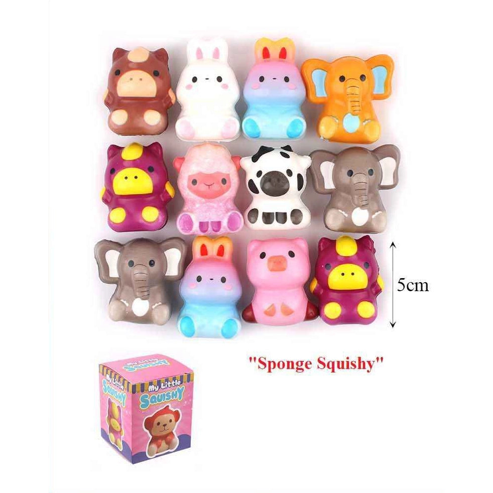My Little Squishy Cute Animal Mini Sponge Toys Set – 5cm Slow-Rising Stress Relief Toys for Kids & Adults (12-Piece Display Box) (ANV-1720)
