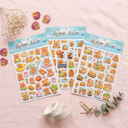 Large Kawaii Capybara 3D Puffy Bubble Sticker Sheet Set – Multi-Theme 12pcs (ANV-1856)