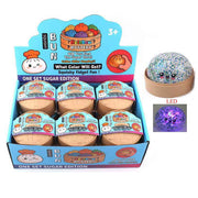 LED Light-Up Glitter Steamed Bun Squishy Toy – Cute Kawaii Dumpling Stress Relief Fidget Toy with Steamer Container for Kids & Adults (9cm) (ANV-1905)