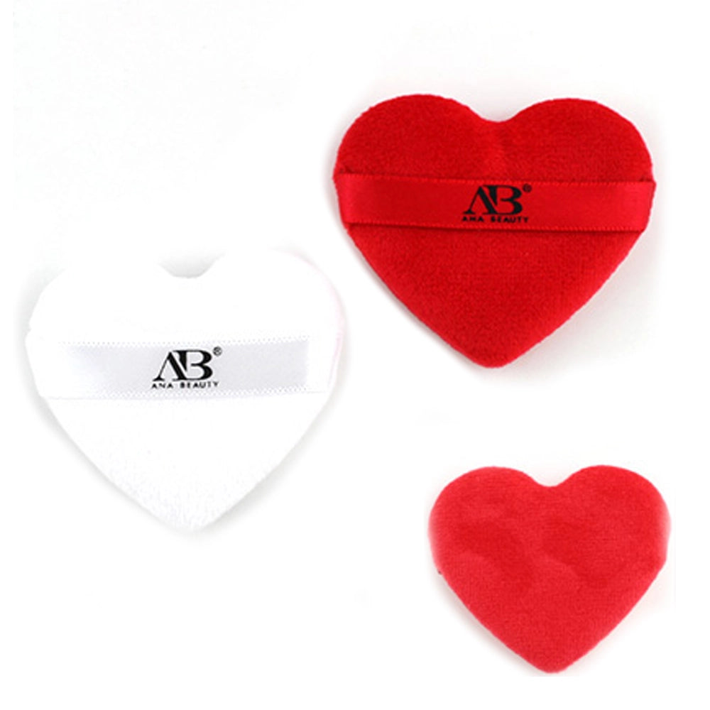 Mini Powder Puff – Heart-Shaped Velvet Puff (Assorted Colors)