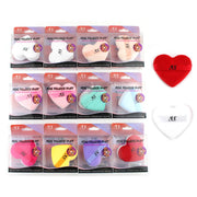 Mini Powder Puff – Heart-Shaped Velvet Puff (Assorted Colors)