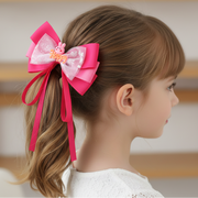 "Happy Bunny" Ribbon Hair Bow (AQR1338A)