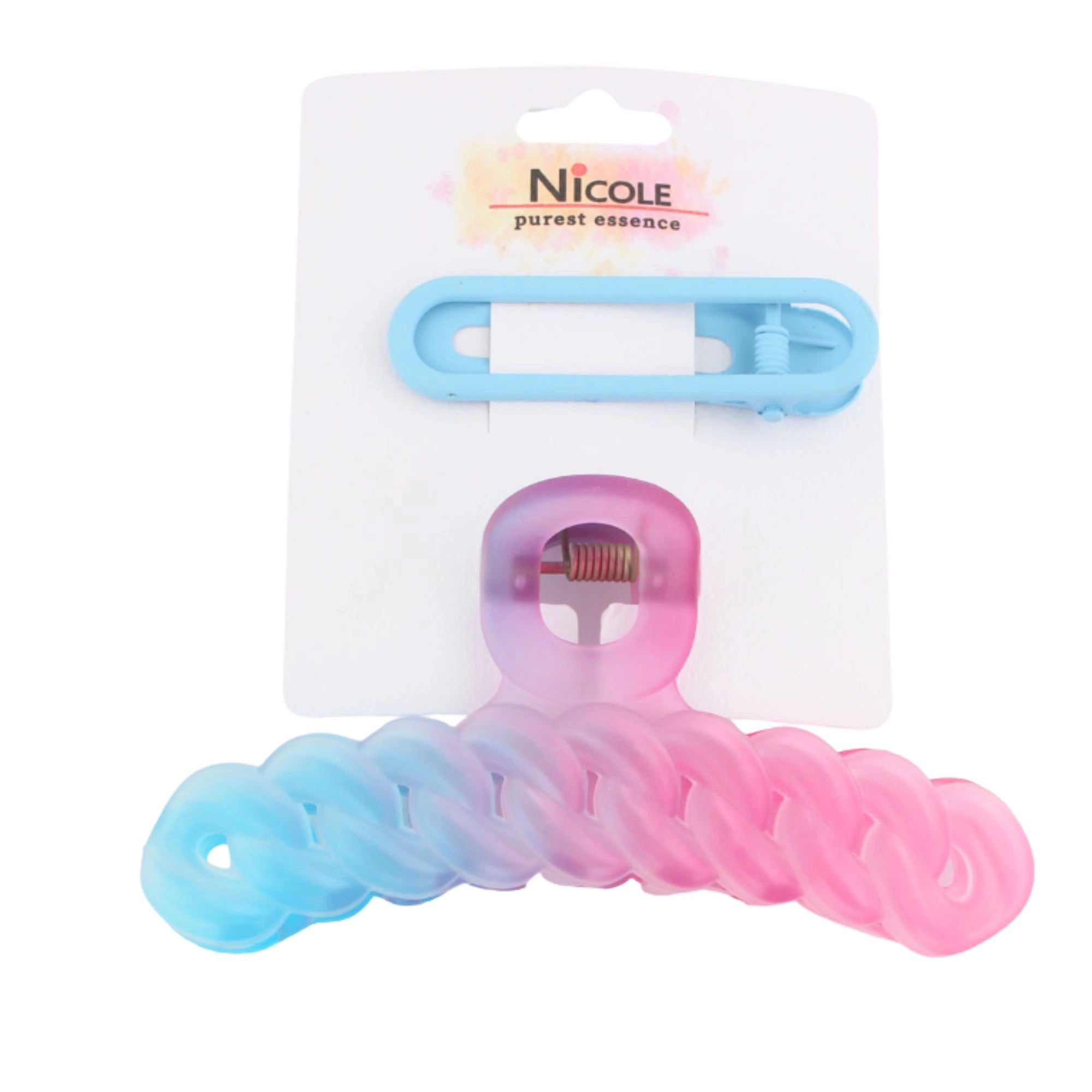 Pastel Wave Jumbo Ombré Braided Claw and Clip for Thick Hair | 11CM