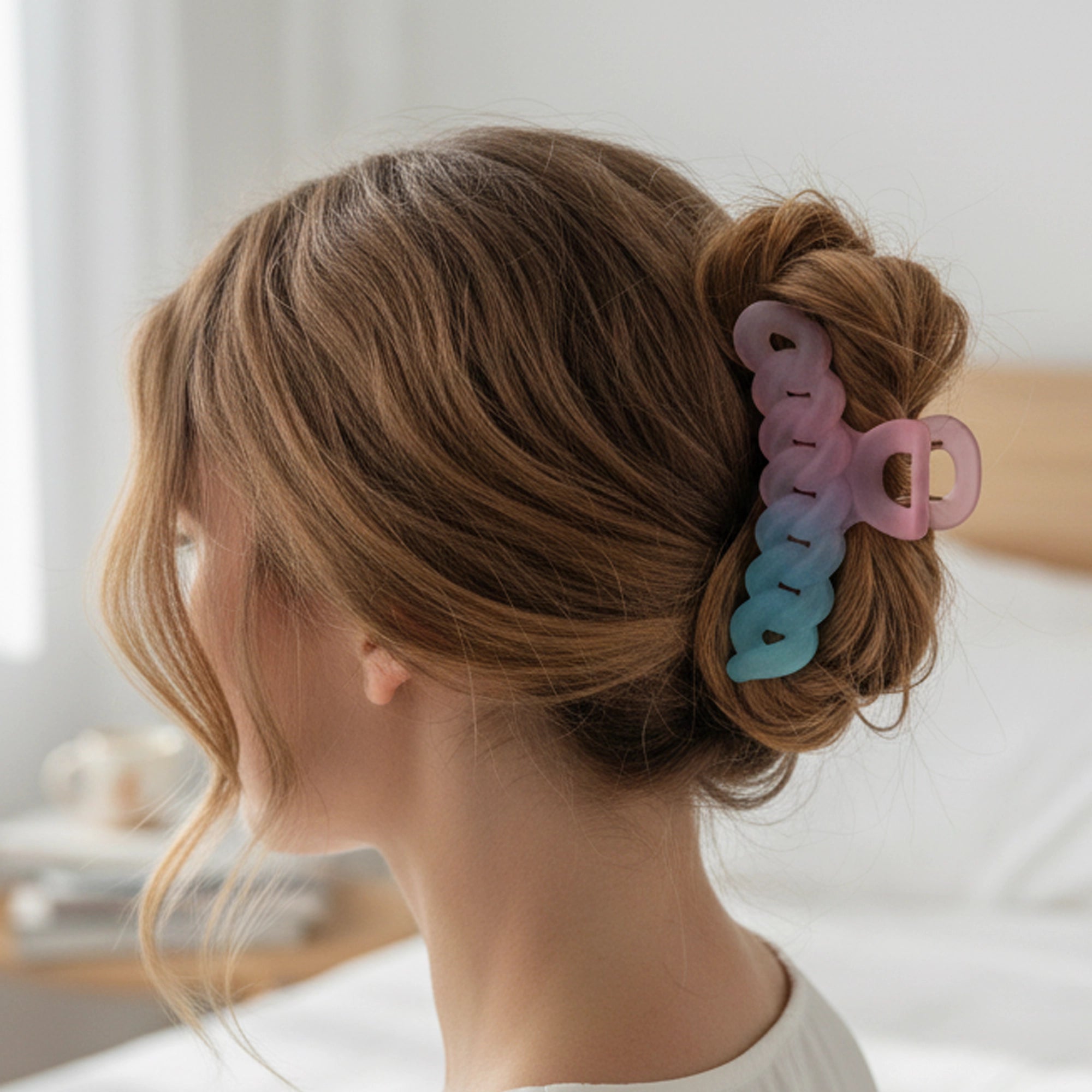 Pastel Wave Jumbo Ombré Braided Claw and Clip for Thick Hair | 11CM