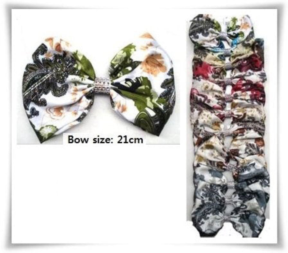 XXL 21cm Elegant Floral Statement Hair Bow