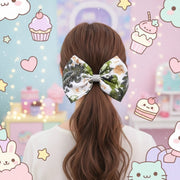 XXL 21cm Elegant Floral Statement Hair Bow