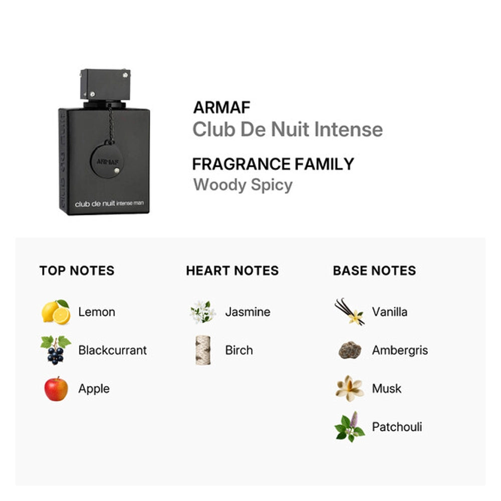 Armaf Club De Nuit Intense for Men – Eau de Toilette 3.6oz | Long-Lasting Woody Spicy Fragrance