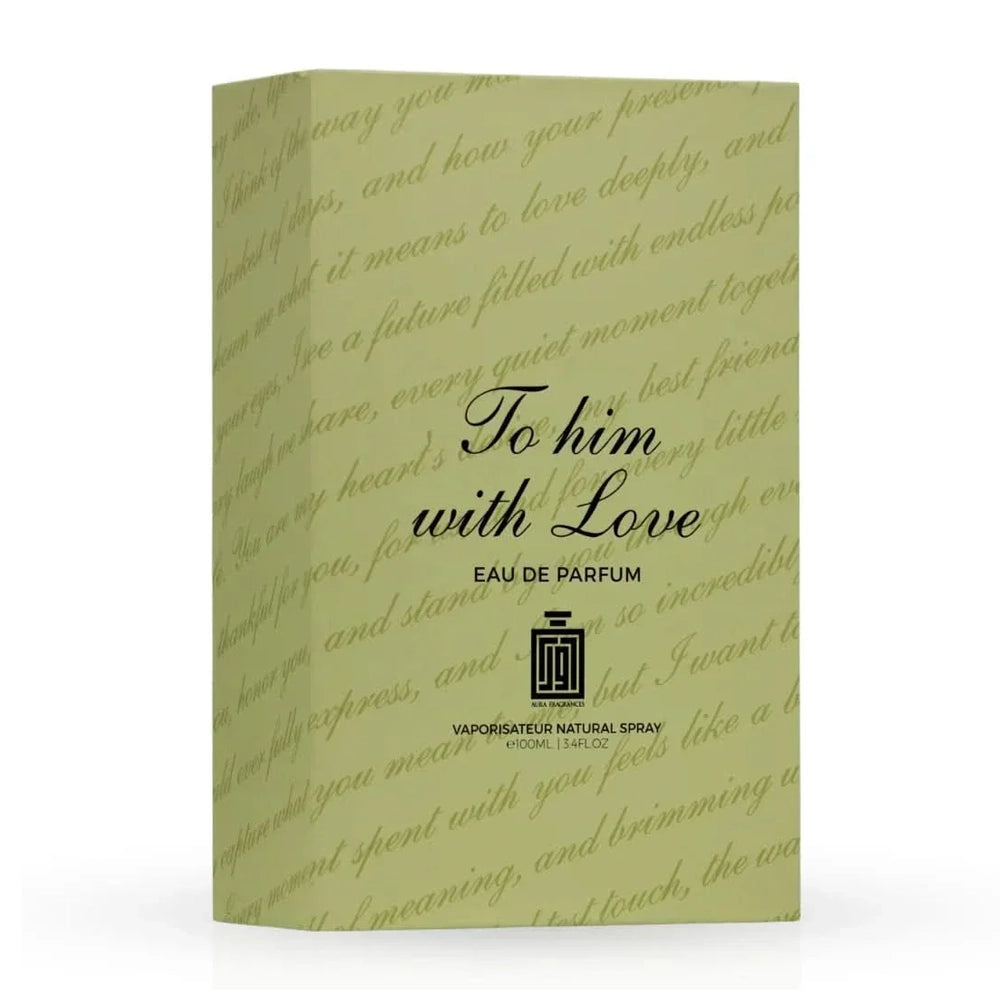 Aura Fragrances "To Him with Love" Eau De Parfum for Men – Long-Lasting Luxury Cologne Spray (100ml / 3.4 fl oz)