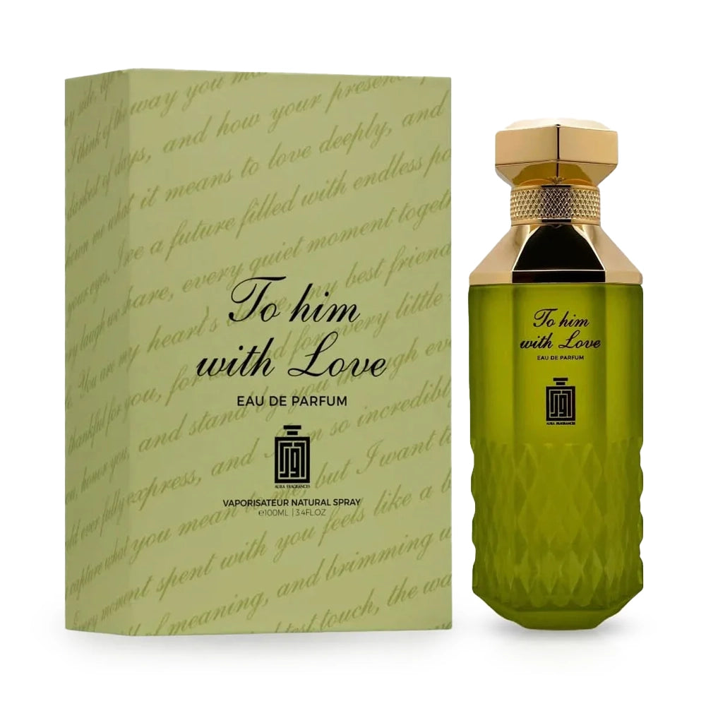 Aura Fragrances "To Him with Love" Eau De Parfum for Men – Long-Lasting Luxury Cologne Spray (100ml / 3.4 fl oz)