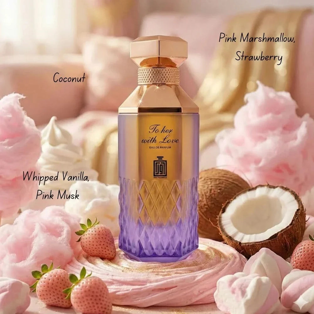 Aura Fragrances "To Her With Love" Eau De Parfum Spray (100ml / 3.4 fl oz) – Luxury Women's Fragrance by Nura Fragrances