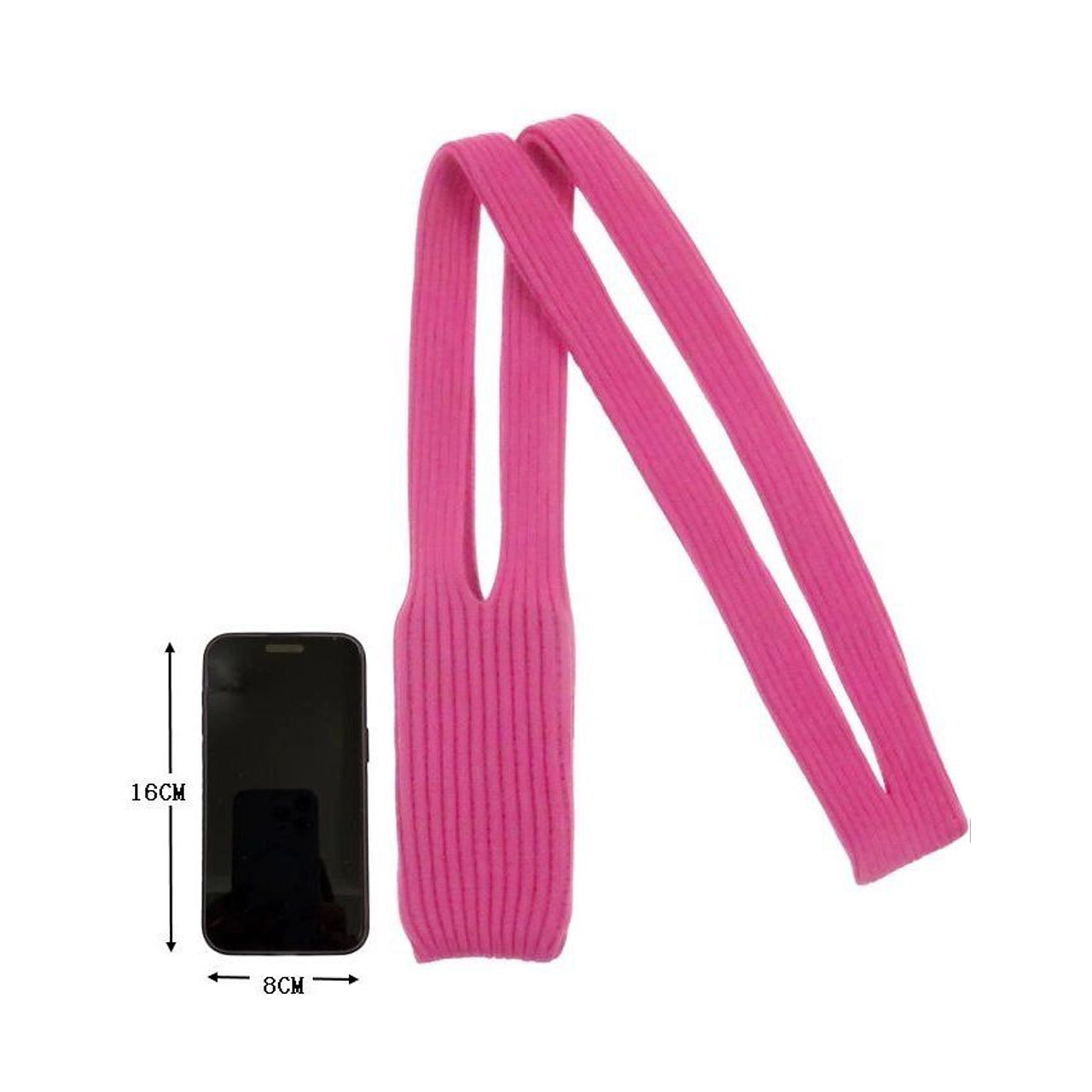 Stay Connected & Stylish: Ribbed Knit Crossbody Phone Pocket (BA2569)