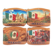Mexico Coin Purse Keychain 11cm – Assorted Mexican Flag & Cultural Designs (BA2665)