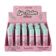 Santée Coconut Oil Lip Balm Bulk Display Box – 24-Piece Set, 12H Hydration, Repair & Smooth,