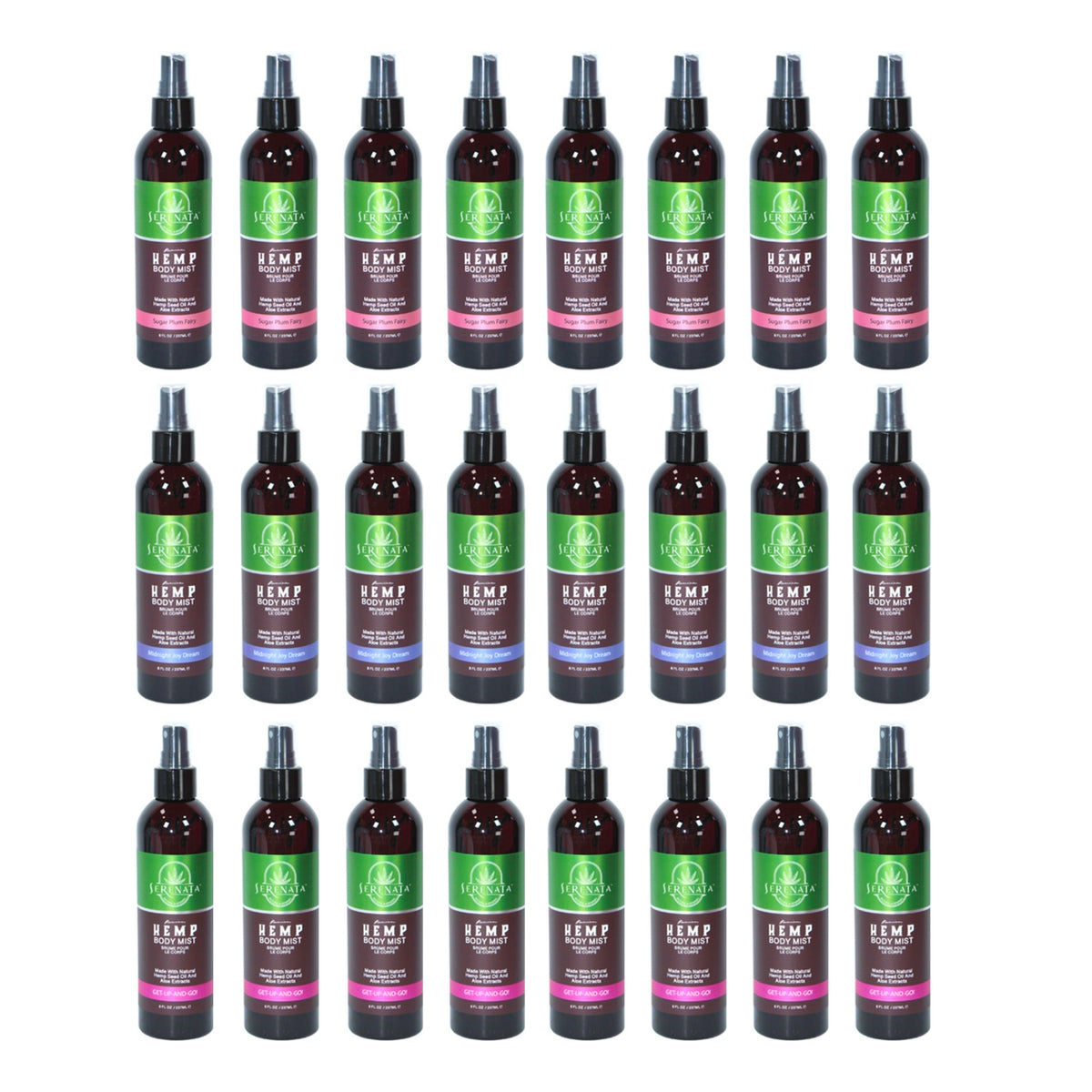 Serenata Premium Hemp Body Mist Spray with Natural Hemp Seed Oil & Aloe Extracts – 8 fl oz / 237ml Fine Fragrance Spray