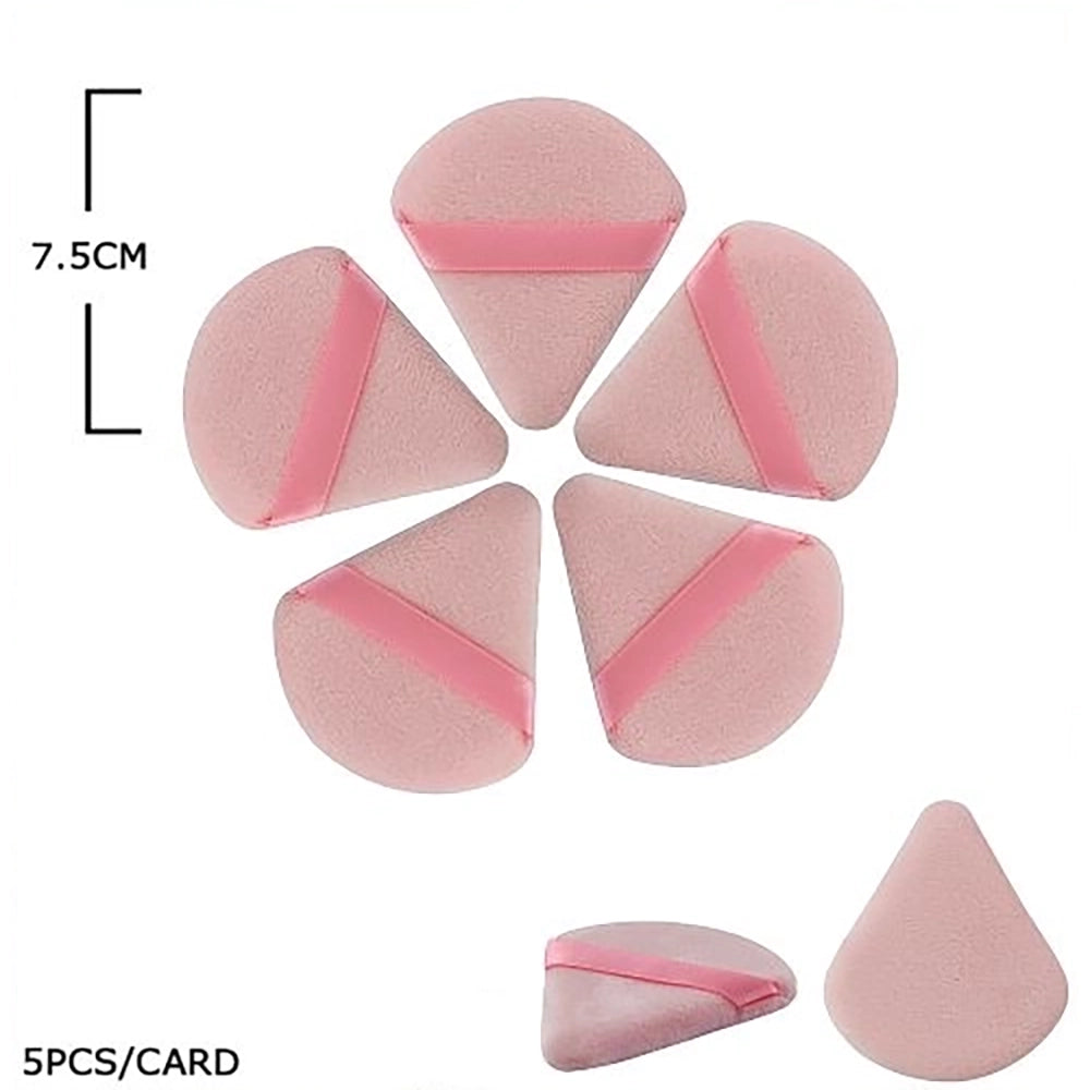 Triangle Powder Puff Set – Soft Velvet Makeup Sponge for Loose Powder & Setting (BFB-1061)