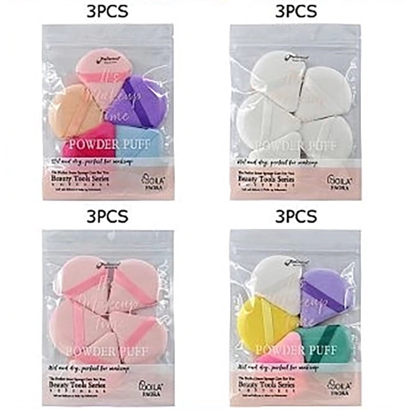 Triangle Powder Puff Set – Soft Velvet Makeup Sponge for Loose Powder & Setting (BFB-1061)