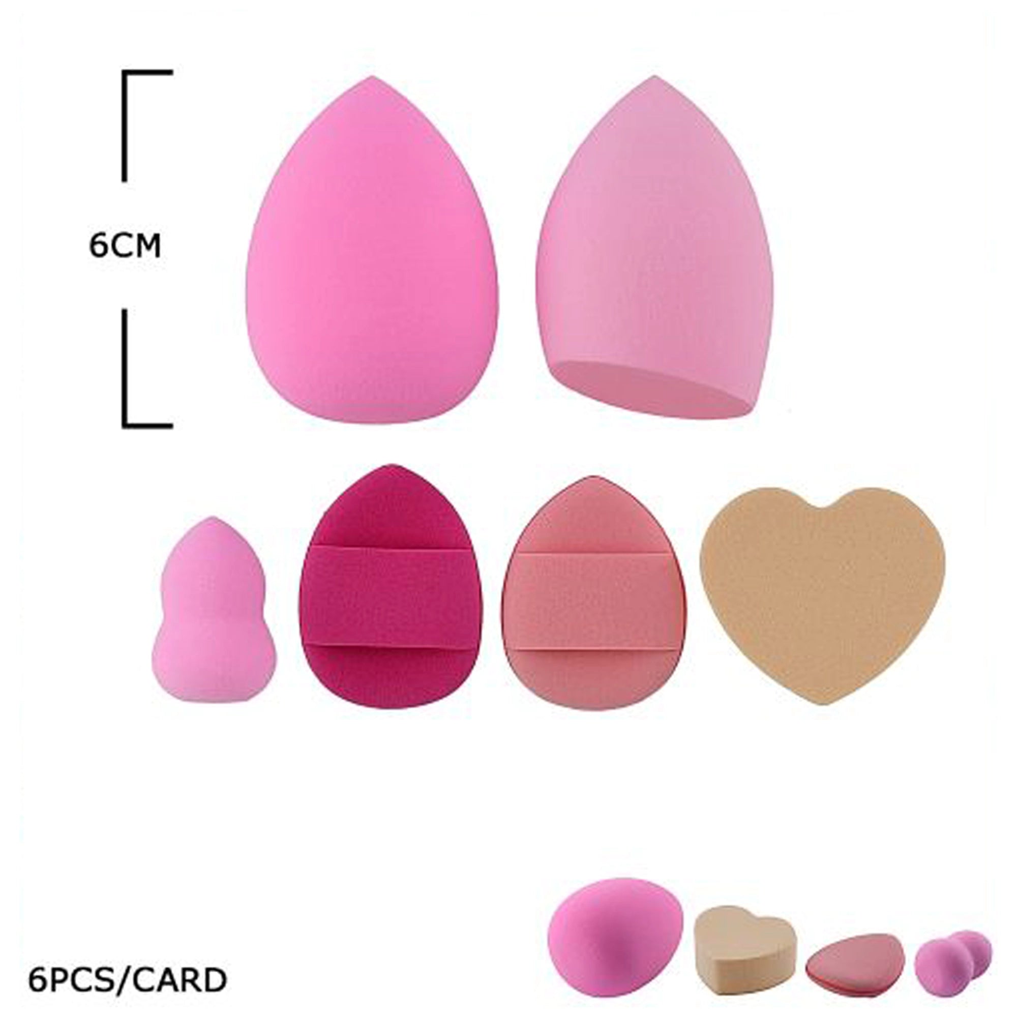 6-Piece Multi-Shape Makeup Sponge & Blender Set | Professional Beauty Applicator Kit (BFB-1089)