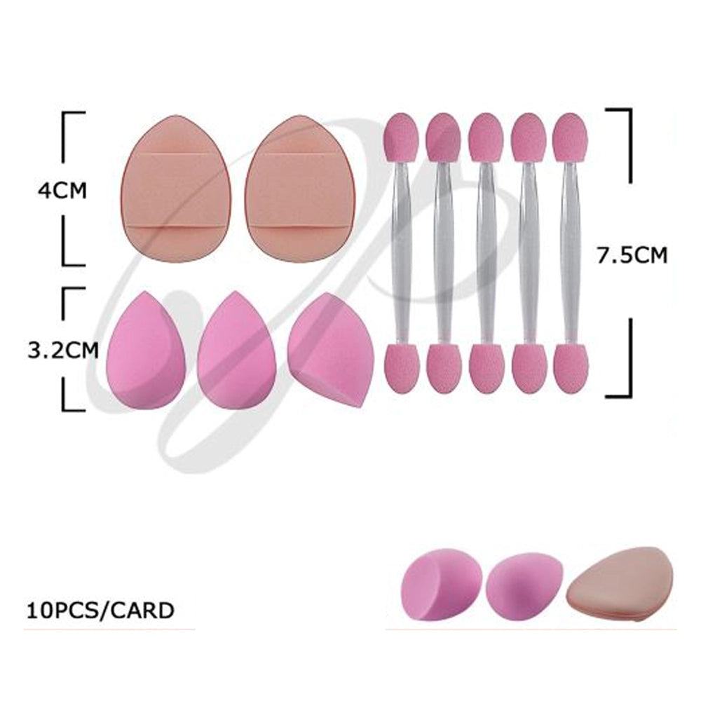 Beauty Care 10-Piece Makeup Sponge & Applicator Set (BFB-1097)