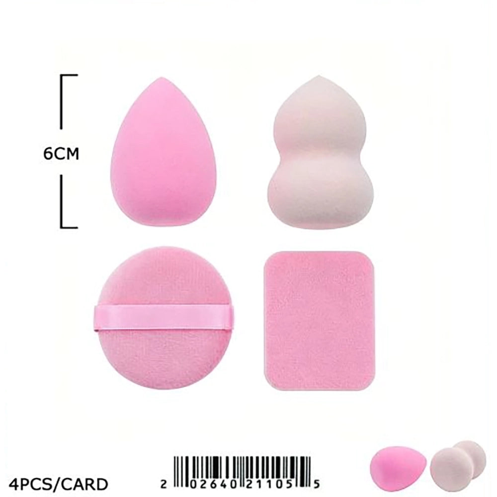 4pc Makeup Sponge & Powder Puff Set | Ultimate Cosmetic Blending Kit (BFB-1105)
