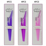 2-Piece Precision Eyebrow Razor & Facial Hair Trimmer Set – Dermaplaning Tool with Micro Comb Guard for Peach Fuzz & Eyebrow Shaping (BFT-5059)