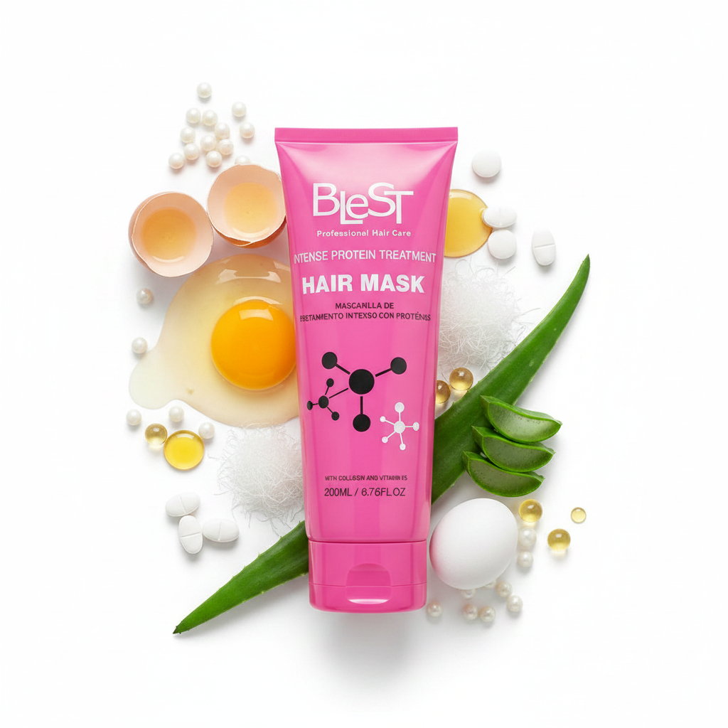 Blest Professional Hair Care Intense Protein Treatment Hair Mask with Collagen & Vitamin B5 (200ml / 6.76 fl. oz.)