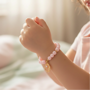Rose Wax Stamp Pearl Bracelet - Charming Floral Beaded Jewelry for Kids  (BK6143)