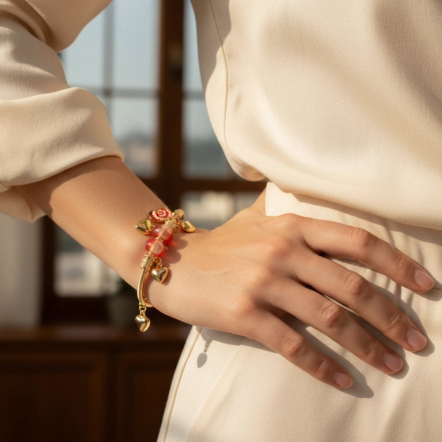 Sweetheart Charm Bangle Bracelet Set - Perfect for Gifting!