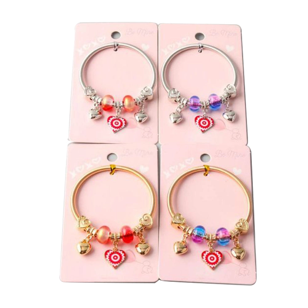 Sweetheart Charm Bangle Bracelet Set - Perfect for Gifting!