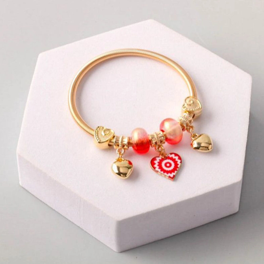 Sweetheart Charm Bangle Bracelet Set - Perfect for Gifting!
