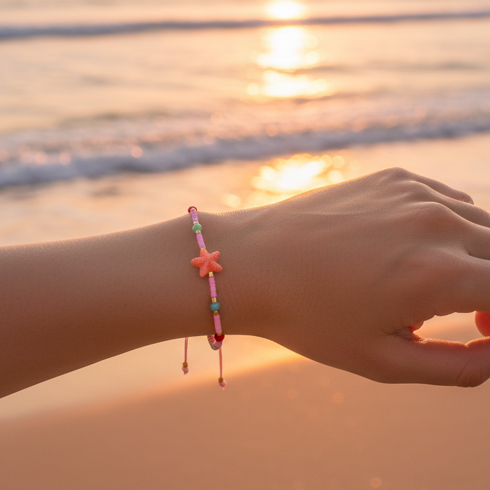 tarfish Bead Dainty String Bracelet - Adjustable Summer Beach Jewelry (4 Styles) (BL18393)