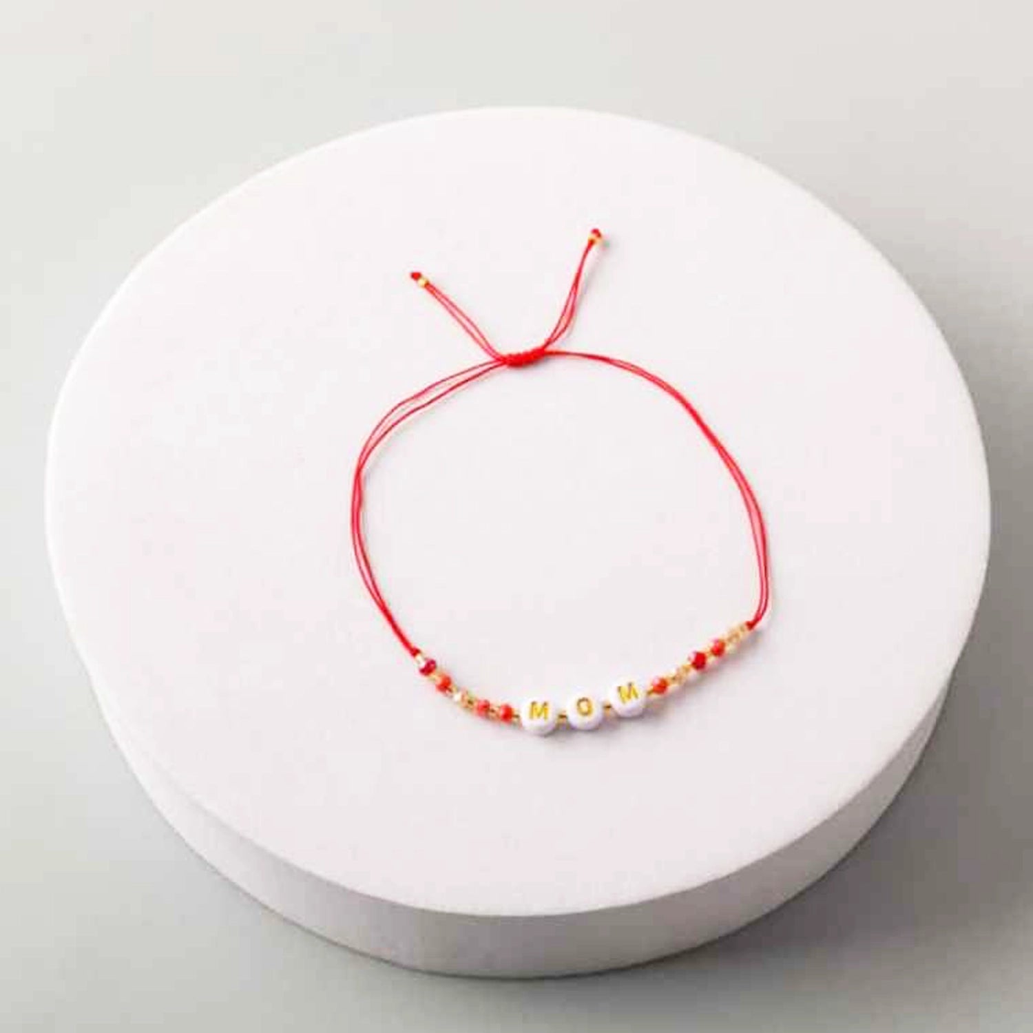 Handmade "MOM" Beaded Adjustable String Bracelet – Mother’s Day Gift Set (BL18418)