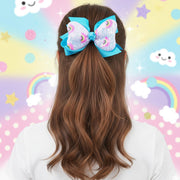 Rainbow Swirl Sequin Jumbo Hair Bow Clip