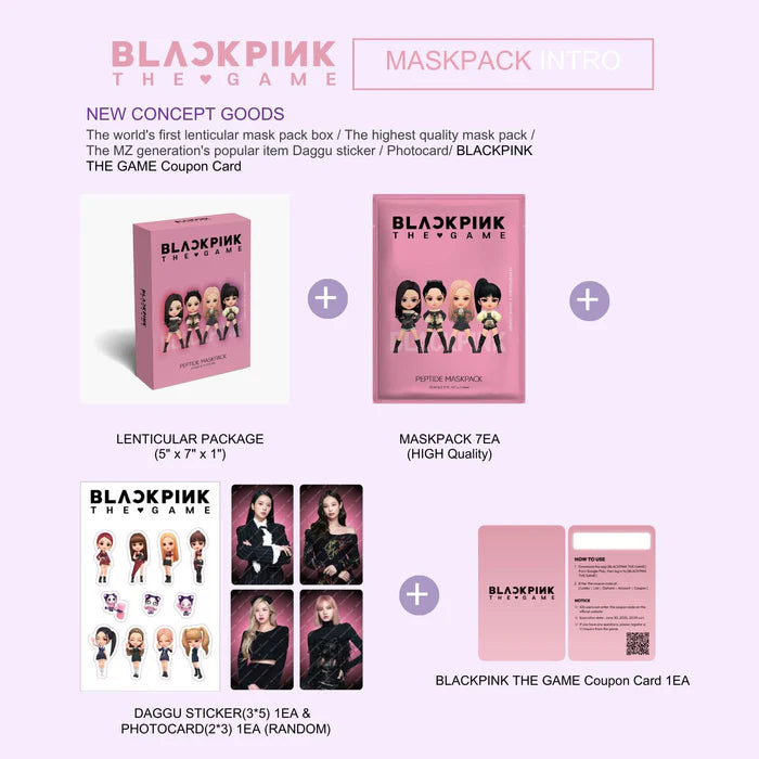 S.HE -  "BlackPink the Game" Jennie Collagen Mask Pack