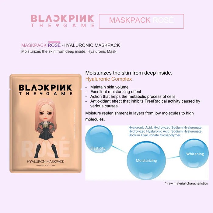 S.HE - "BlackPink the Game" Rose Hyaluronic Mask Pack
