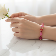 3-Piece Vibrant Beaded Stretch Bracelet Set with Crystal Rhinestone Spacers – Colorful Agate (BRC-43094R)