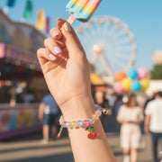 Colorful Beaded Cherry Charm Bracelet