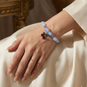 Cherry Charm Beaded Stretch Bracelet – Colorful Fruit Jewelry (BRC-43717)